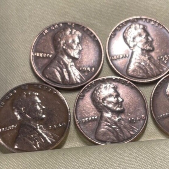 6 Lincoln Wheat Pennies -1949-1950-1951-1952-1953-1954 7-Coin Set / Circulated - Picture 1 of 8
